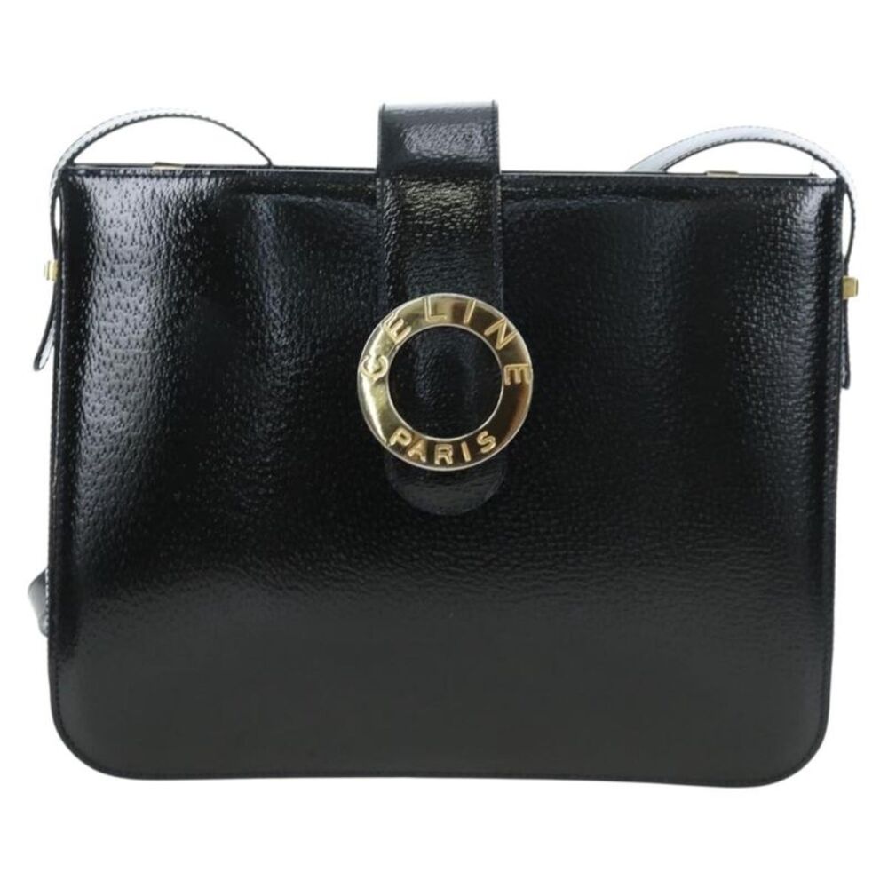Celine Ring Leather Green Patent_Leather Handbag